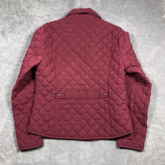 Eddie Bauer Jacket Womens Size Medium Red Goose Down Feathers Quilted Outdoor - Picture 10 of 11
